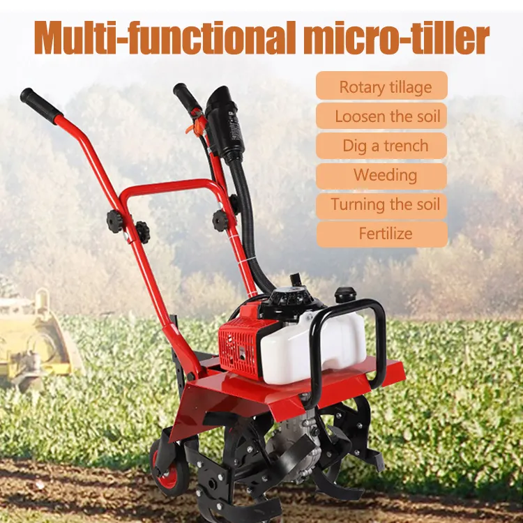 2-stocke 7.8Kw Micro Tiller Small Gasoline Household Scarifying High Power Mini Agricultural Soil Tilling Machine