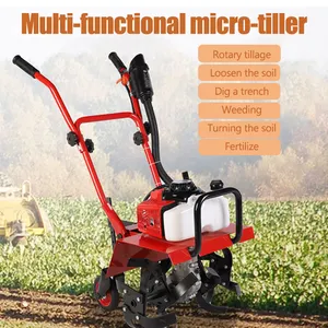 2-stocke 7.8Kw Micro Tiller Pequeña Gasolina Hogar Escarificación Alta Potencia Mini Máquina de labranza de suelos agrícolas