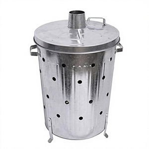 Contenedor Incinerador de Residuos de Jardín de Acero Galvanizado de Alta Resistencia con Tapa, Quemador de Hojas para Exteriores, Contenedor Metálico para Desechos de Jardín - Product Image 1