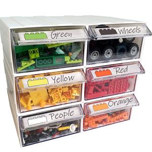 Boîte de <span class=keywords><strong>rangement</strong></span> en plastique colorée empilable directe d'usine pour <span class=keywords><strong>Lego</strong></span> et jouets - Product Image 1