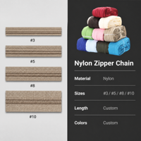 Vente en gros d'usine : Rouleaux de fermetures éclair en nylon écologiques à verrouillage automatique (3) # 5 #   Tailles personnalisées, plusieurs couleurs pour la confection de tentes au mètre