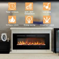Luxstar Cheminée électrique murale de 50 pouces avec télécommande Chauffage ménager décoratif