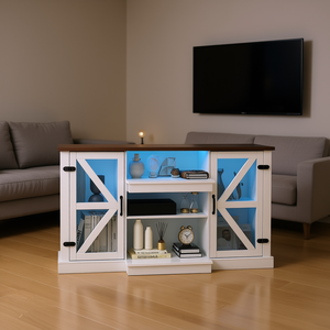 โต๊ะคอนโซลมีเดียอัจฉริยะแบบอินเทอร์แอคทีฟ ขนาด 59 นิ้ว สีขาว ชั้นวาง 3 ระดับ พร้อมอุปกรณ์เสริมโหมดไดนามิก - Product Image 3