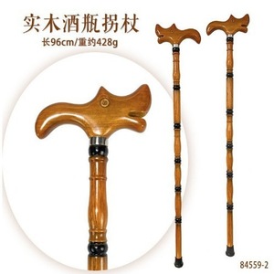 Bâton de marche en bois massif Pinsoo 96 cm 428 g avec poignée tête de dragon, aide à la marche pour personnes âgées - Product Image 1