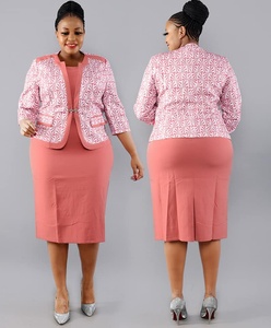 Conjunto de dos piezas de alta calidad para mujer, traje de vestir con estampado floral africano, vestido de talla grande para mujer, traje de iglesia para mujer de talla grande - Product Image 5