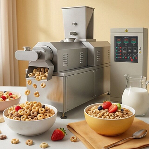 Machine extrudeuse <span class=keywords><strong>de</strong></span> céréales et snacks pour petit-déjeuner en acier inoxydable, ligne <span class=keywords><strong>de</strong></span> production <span class=keywords><strong>de</strong></span> flocons <span class=keywords><strong>de</strong></span> <span class=keywords><strong>maïs</strong></span> soufflés, fournisseur d'usine - Product Image 1
