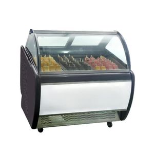 <span class=keywords><strong>Vitrine</strong></span> de réfrigérateur de congélateur d'affichage de crème glacée bon marché avec 6 seaux/10 plateaux porte coulissante en verre d'affichage de crème glacée - Product Image 3