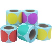Étiquettes thermiques directes de taille personnalisée Étiquette thermique ronde colorée Autocollants circulaires roses imprimables auto-adhésifs