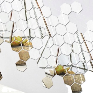 Wholesale Acrylic Hexagonal Wall Sticker <b>Mirror</b> for Living Room Bedroom Office Decoration Wall Decal Reflective <b>Mirror</b> Stickers - Product Image 5