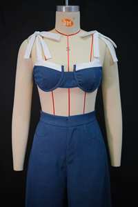 GX1711 卸売 2025 レディース服 ブティック カジュアル ストリートウェア ノースリーブ ユニーク クロップドトップとワイドレッグパンツの2ピースセット - Product Image 3