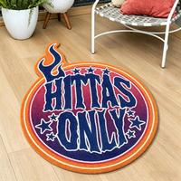 Tapis tufté personnalisé en forme de flamme irrégulière avec logo, tapis décoratif fait main style urbain pour la maison, le studio ou l'exposition