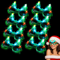 Lunettes LED de Noël en gros, lumineuses, vertes clignotantes, accessoires de fête pour événements de Noël