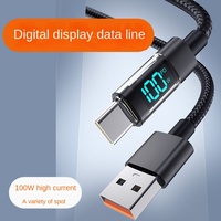 Kabel Usb Tpe 1M 5A Pengisian Cepat 100W Tipe C untuk Earphone Konduktor Tembaga Lapis Transmisi Stabil Kecepatan Tinggi Tahan Lama