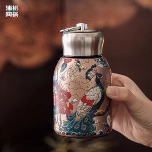 Thermos rétro mini en acier inoxydable 316 avec poignée, bouteille d'eau portable pour l'extérieur, cadeau de voyage isolé - Product Image 2
