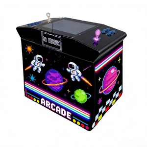 Machine <span class=keywords><strong>de</strong></span> jeu d'arcade interactive Shuangqu à monnayeur <span class=keywords><strong>pour</strong></span> 2 joueurs, 60-en-1, <span class=keywords><strong>table</strong></span> cocktail pliable, lumières colorées, face à face - Product Image 3
