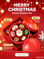 Jouet Squishy de Noël, lot de 6 pièces, en TPR et Maltose, jouet anti-stress à presser, boîte de Noël, jouet de décompression et anti-stress