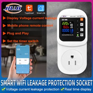 <span class=keywords><strong>ปลั๊กไฟ</strong></span>อัจฉริยะ US 16A WiFi Tuya พร้อมหน้าจอ LCD สี แสดงค่า kWh ตรวจสอบพลังงาน แรงดันไฟฟ้า กระแสไฟฟ้า ตรวจจับกระแสไฟรั่วไหล mA ควบคุมผ่านแอพ ได้รับมาตรฐาน CE - Product Image 2