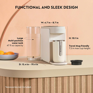 Machine à café et expresso blanche BOLD ICED COFFEES LARGE 47 OZ. Cafetière à réservoir d'eau multi-positions avec personnalisation de la préparation, pour infusion sur glace - Product Image 5
