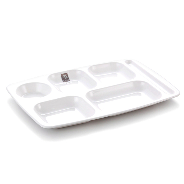 Hot Sale Unbreakable Rectangle Melamine Divided Fast Food Plates