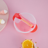 Cuillère à ventouse et couvercles bols pour bébé avec impressions assorties Tranche d'âge 0-12 mois en matériau PP sûr