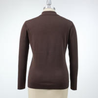 Veste en tricot à col polo pour femme, à blocs de couleurs géométriques, zippée, 100 % coton, manches longues, cardigan