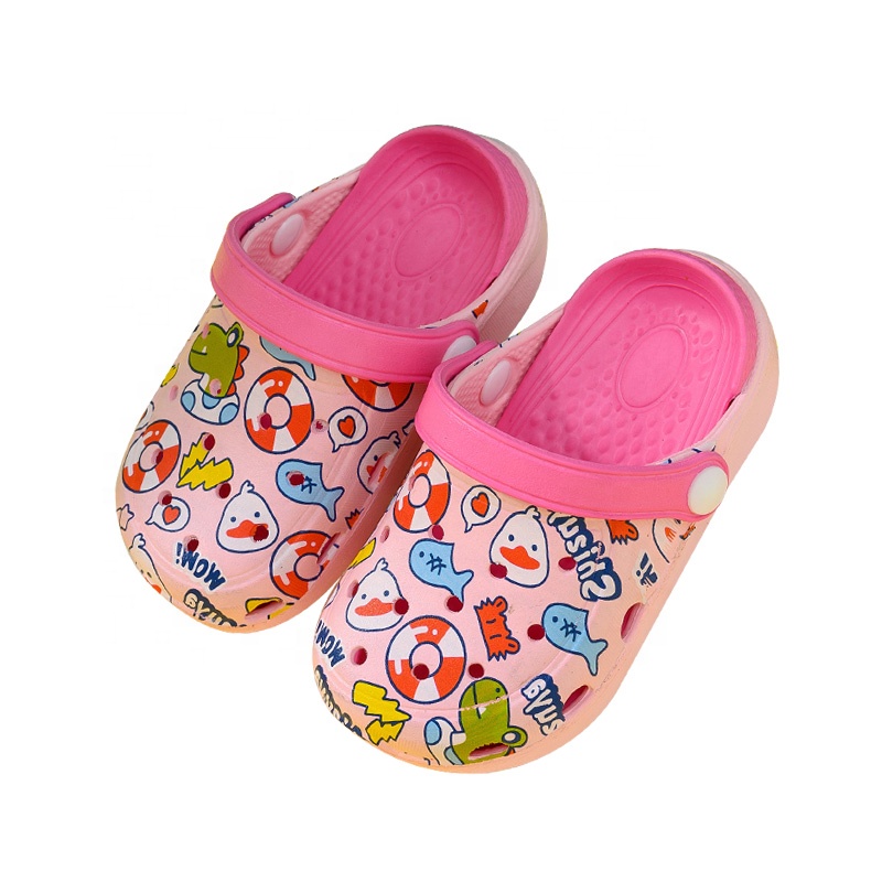 Детские сандалии из ЭВА, Пляжная садовая обувь, хит продаж, унисекс, сланцы, клоги с мультяшным принтом, Повседневные тапочки для девочек и мальчиков