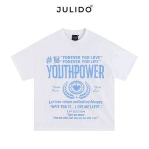 T-shirt basique pour homme Youthpower, 100% coton, 220g, écologique, respirant, coupe ample, streetwear pour les marques de mode - Product Image 3