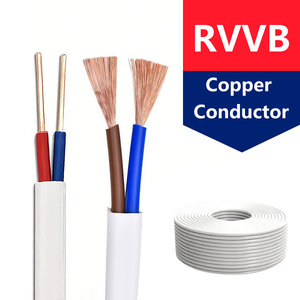 Fil plat en cuivre à 2 conducteurs RVVB gainé de PVC, câble flexible en cuivre isolé, 2X4 2X6 2X1 <span class=keywords><strong>2X2</strong></span>.5 1.5mm 2.5 4 Mm², vente en gros - Product Image 5