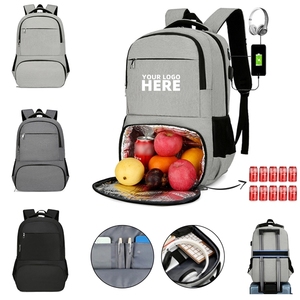 Men's Fashion Lunch <b>Backpack</b> USB Charging Port Insulated Waterproof <b>Computer</b> <b>Backpack</b> Travel Work Insulated Lunch Bag Included - Product Image 2