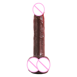 Prix de gros Sey Toys Dildo sexuel pour adultes en silicone liquide, PVC/ABS, souple, noir et violet, produit sexuel pour clitoris avec ventouse - Product Image 4