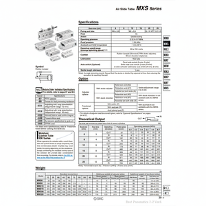 SMC Pneumatics Air Slide <b>Table</b> MXS20-50BSAT - Product Image 1