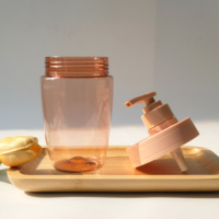 Logo personnalisé Bouteilles PET à large ouverture 500ml 1000ml Bocaux en plastique rose pour cosmétique