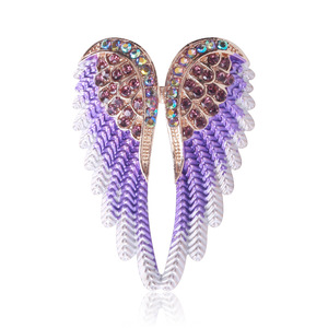 Broches Clásicos con Alas de Ángel y Diamantes de Imitación, Joyería Brillante, Broches de Diseño con Plumas para Regalo - Product Image 2