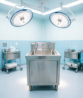 Gewerbliches Edelstahl-Einzelwaschbecken mit Unterschrank für Hygiene-Handwäsche in Krankenhäusern und Reinräumen, Großhandelspreis