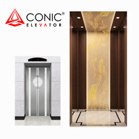 Ascenseur Passager Économe en Énergie en Acier Inoxydable Personnalisé MRL Monarch FX Controller Gearless AC Commercial Hôtel Bureau
