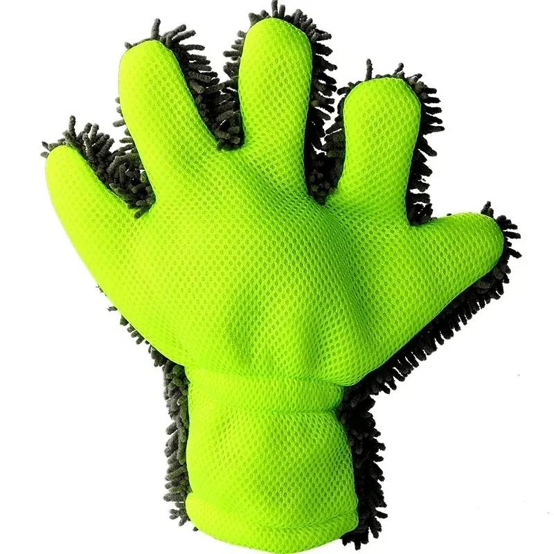 RTS 2-Sided Car Microfiber Care Wash Chiffon Adsorbant Car Cleaning Mitt Detailing Washing Gloves