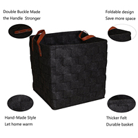 Panier à jouets en feutre non tissé robuste et écologique, bac rectangulaire très résistant, design peu encombrant avec poignée pour blocs de construction et peluches