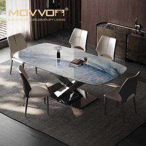 Tavolo da Pranzo di Lusso Moderno Nordico in Marmo Allungabile con Gambe in Metallo Arredo Casa in Offerta per Soggiorno e Cucina - Product Image 1