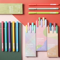 Stylo gel non effaçable couleur Morandi style chinois 0,5 mm, stylo pinceau en plastique coloré Macaron pour le bureau et l'école