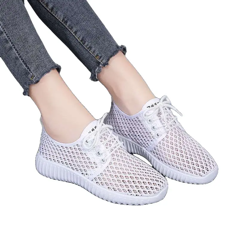 Women's summer net shoes flat hollow sports casual shoes breathable