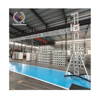 Estructura de Iluminación Plegable Negra para DJ, Certificada por TUV, de Aleación de Aluminio, con Soporte para Altavoces Line Array Metálicos