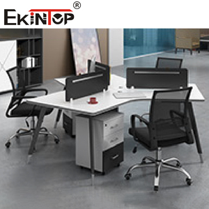 Table d'ordinateur de haute qualité pour 4 personnes, poste de travail de bureau moderne, cloisons extensibles pour centre d'appels, atelier métallique - Product Image 4