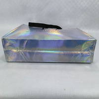 Sacs à provisions de luxe réutilisables avec logo, faible quantité minimale de commande, laser brillant argenté