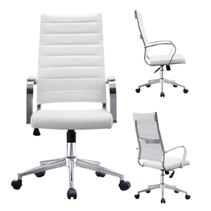Ergonomic <b>High</b> <b>Back</b> PU Leather Lift <b>Chair</b> with Height Adjustable Swivel Comfort Cushion Modern Design Outdoor Metal Base - Product Image 1