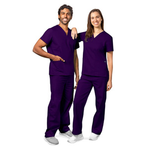 Elastic Scrub Suits For Men And Women Orange Red Unisex Short Sleeve Moisture Wicking Hospital Uniforms Set - Product Image 4