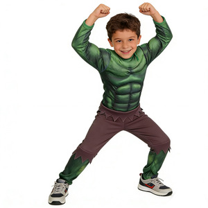 Disfraz de Hulk con músculos para niños, traje de cosplay para 8-13 años, traje para actuaciones en escenario de Halloween, traje para juegos de rol, material de poliéster - Product Image 2