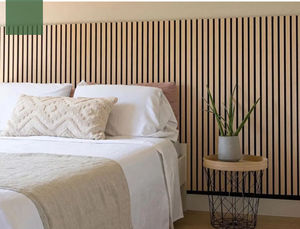 แผ่นซับเสียงกันเสียงแบบอะคูสติก แผ่นไม้ระแนง MDF โพลีเอสเตอร์ 9 มม. ผ้าสักหลาด + แผ่น MDF 12 มม. ลายไม้ 3 มิติ - Product Image 5