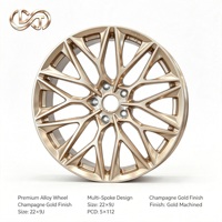 Nouvelle jante forgée en aluminium bronze mat, multi-rayons 5x112, style Euro, tuning sport, avec enjoliveur central personnalisé