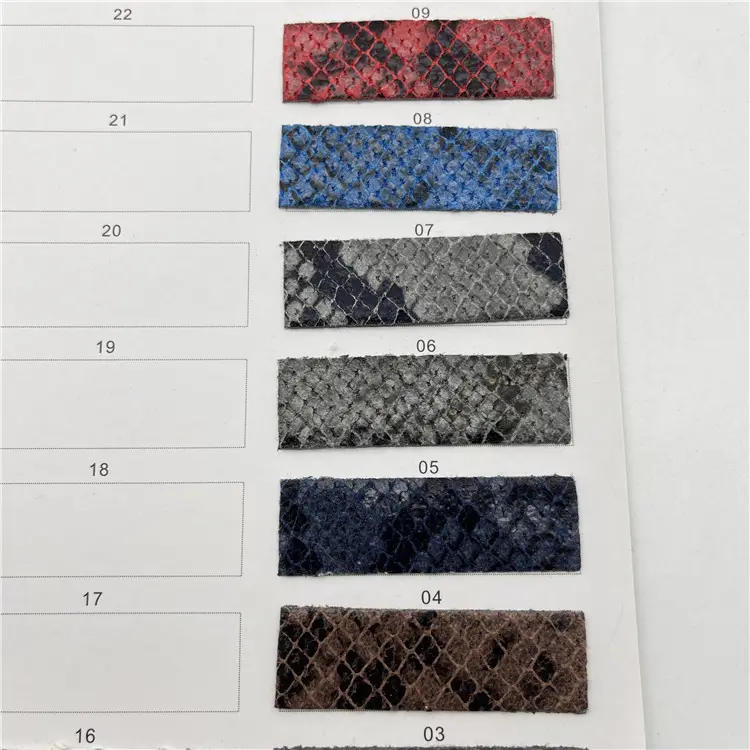 Hot sale animal Designer style printed synthetic imitation PU snake skin embossed leather for shoe bag