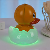 Nouvelle veilleuse de chevet en silicone en forme de canard de dessin animé, avec lumière RGB liquide ondulante, rechargeable par USB, pour chambre à coucher